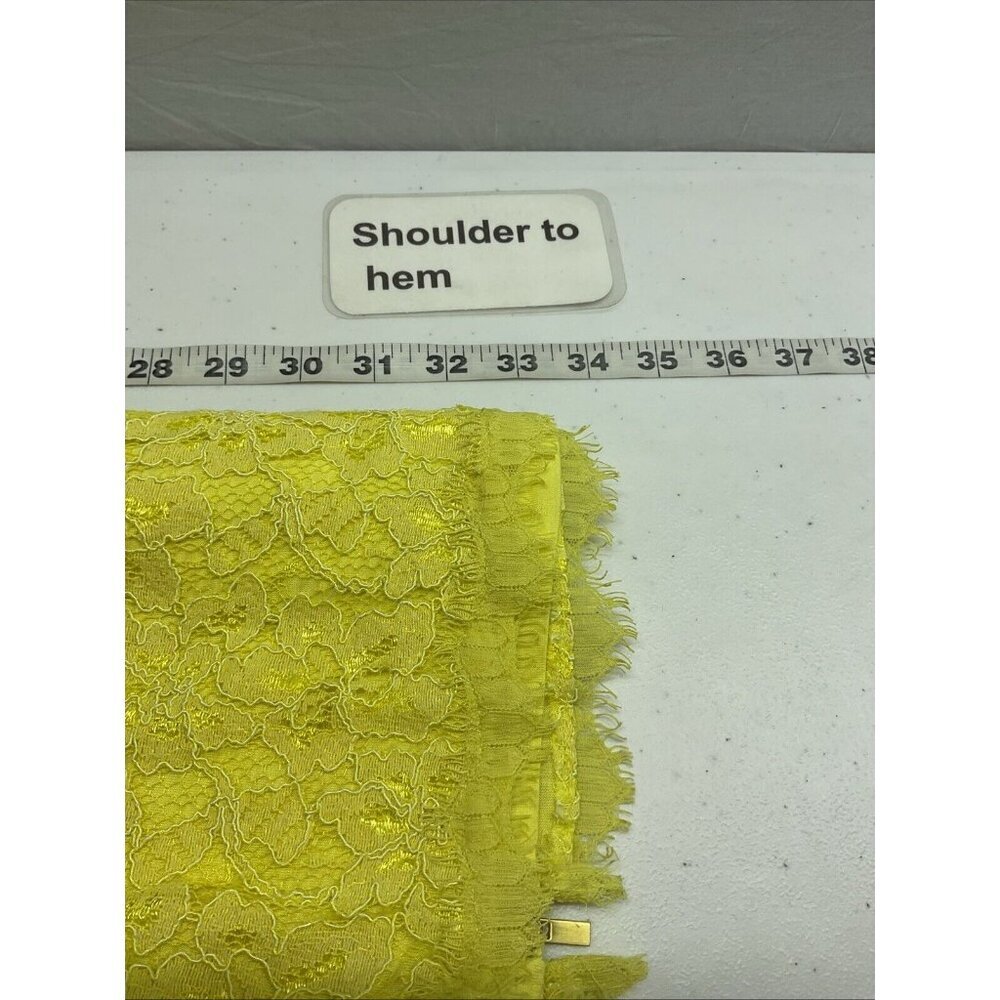 Diane Von Furstenberg Wanda Yellow Lace Zip Back Mini Dress Limoncello‎ Size 8 - Picture 6 of 13